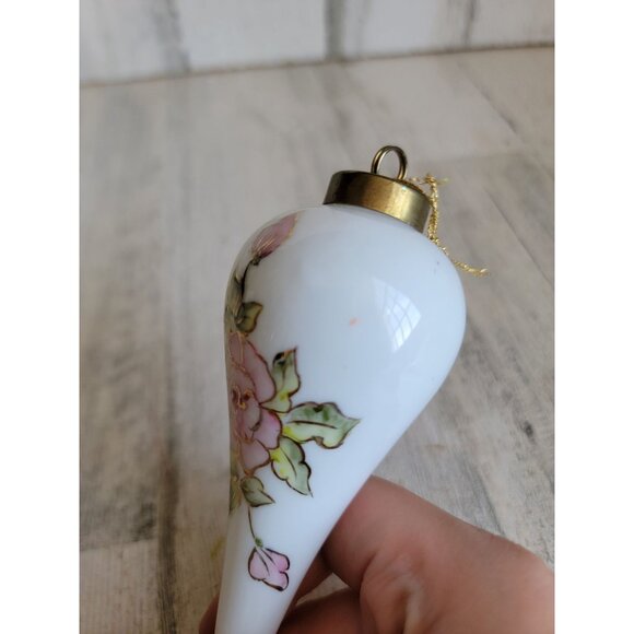 Flower Ellen pink floral ornament Xmas unique leaf vintage - Picture 6 of 7